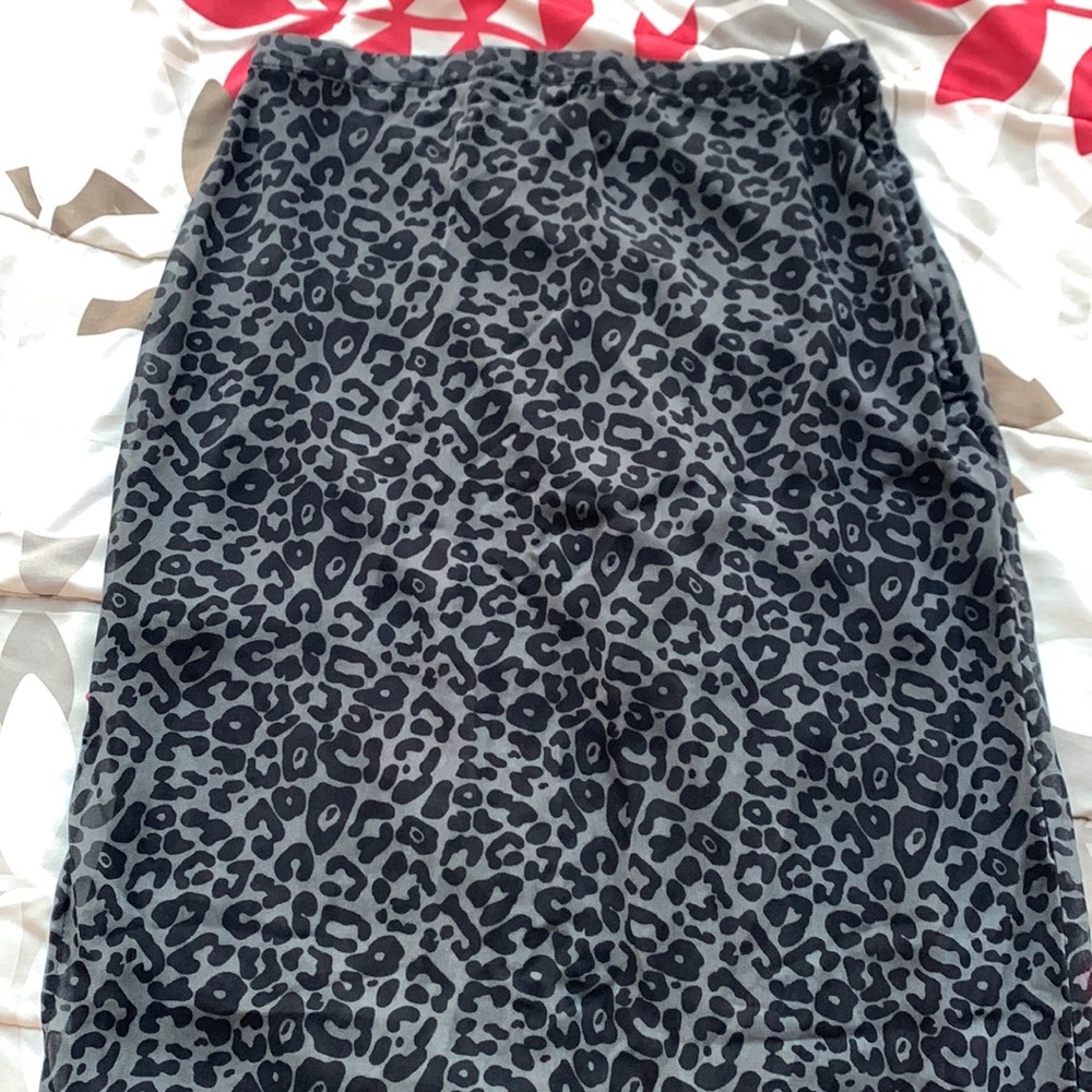 H&M animal print maxi sheer skirt